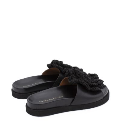 Дамски черни чехли ANGEL ALARCON