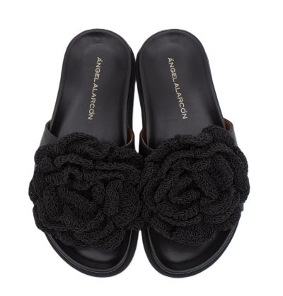 Дамски черни чехли ANGEL ALARCON