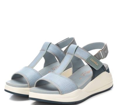 Дамски сини кожени сандали CARMELA