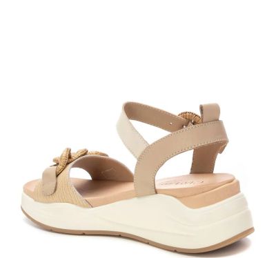Дамски бежови сандали на платформа CARMELA
