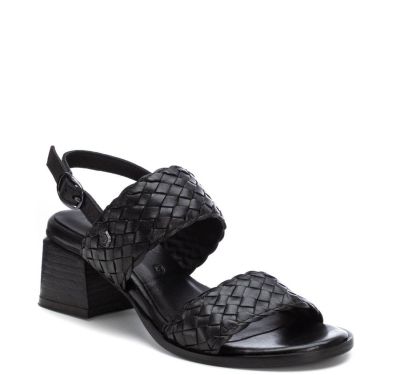 Дамски черни кожени сандали CARMELA