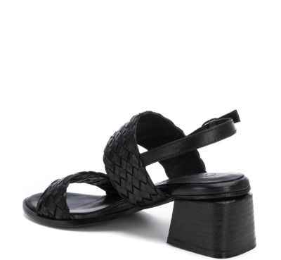 Дамски черни кожени сандали CARMELA