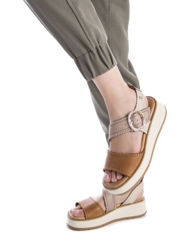 Кожени дамски сандали на платформа CARMELA