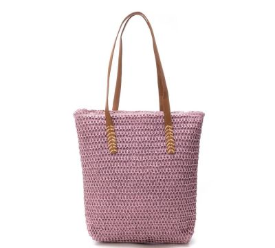 Дамска лилава чанта рафия REFRESH