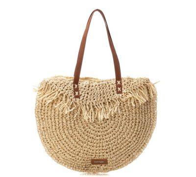 Дамска бежова чанта рафия REFRESH