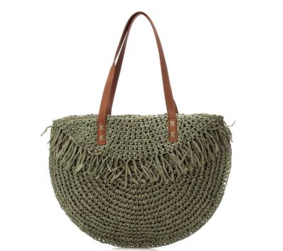 Дамска зелена чанта рафия REFRESH