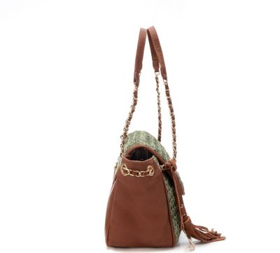 Дамска зелена чанта рафия CARMELA