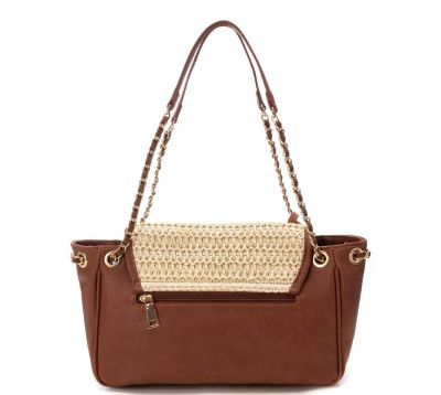 Дамска бежова чанта рафия CARMELA