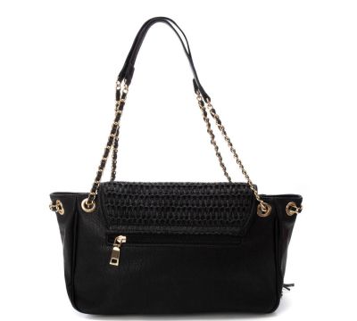 Дамска черна чанта рафия CARMELA