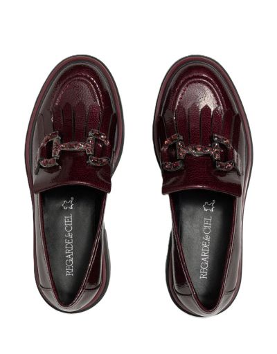 Дамски лачени мокасини бордо REGARDE LE CIEL