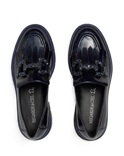 Дамски тъмносини лачени мокасини REGARDE LE CIEL