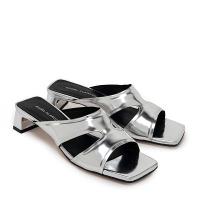 Дамски сребристи чехли ANGEL ALARCON