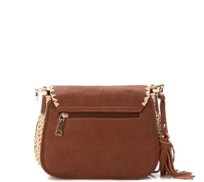 Дамска бежова чанта рафия CARMELA