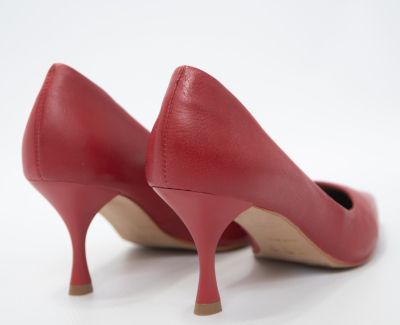 Дамски червени кожени обувки WALL STREET