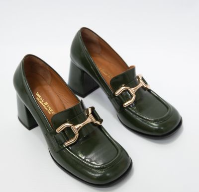Дамски зелени обувки лак WALL STREET