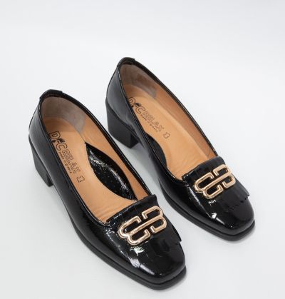 Дамски черни лачени обувки DFC Relax