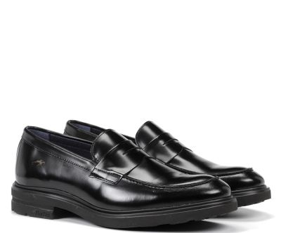 Мъжки черни кожени мокасини FLUCHOS