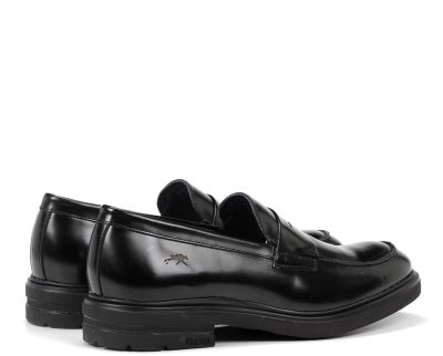 Мъжки черни кожени мокасини FLUCHOS