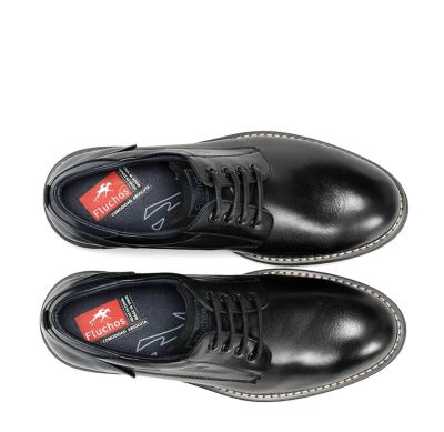 Мъжки черни кожени обувки FLUCHOS