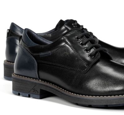 Мъжки черни кожени обувки FLUCHOS