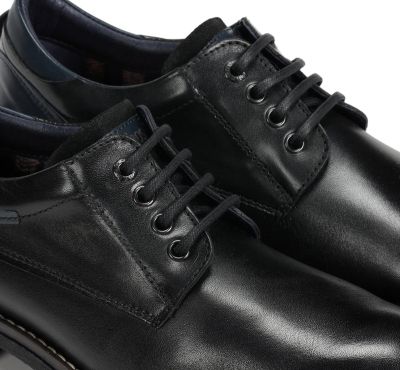 Мъжки черни кожени обувки FLUCHOS