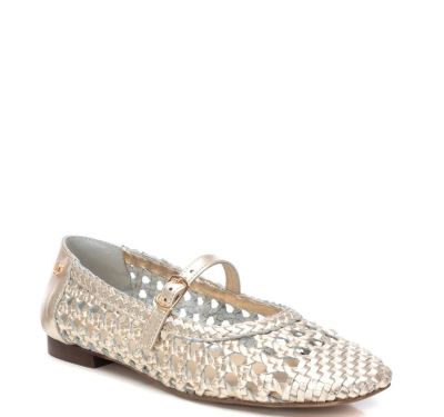 Дамски златисти кожени балерини CARMELA
