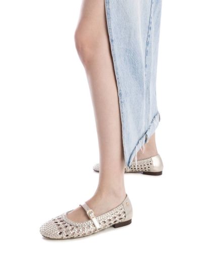 Дамски златисти кожени балерини CARMELA