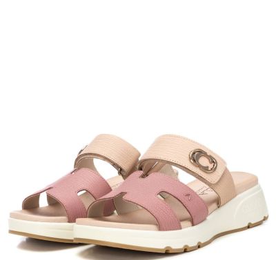 Дамски кожени чехли на платформа CARMELA