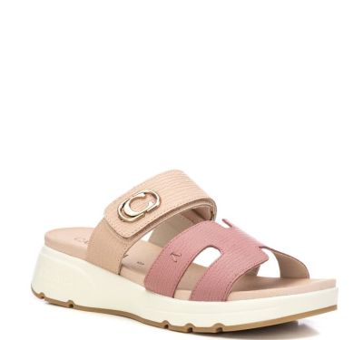 Дамски кожени чехли на платформа CARMELA