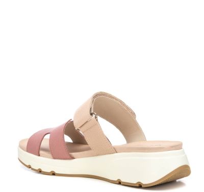 Дамски кожени чехли на платформа CARMELA