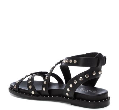 Дамски черни кожени сандали CARMELA