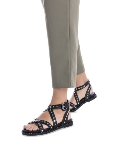 Дамски черни кожени сандали CARMELA