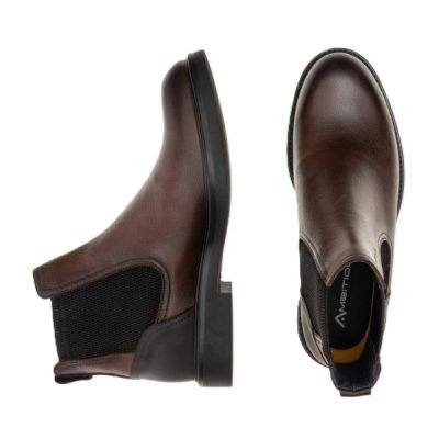 Мъжки кафяви кожени боти AMBITIOUS