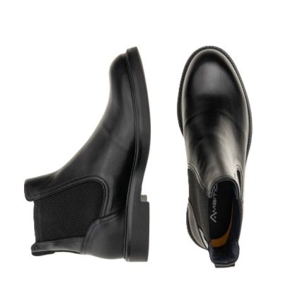 Мъжки черни кожени боти AMBITIOUS