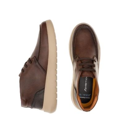 Мъжки кафяви кожени боти AMBITIOUS