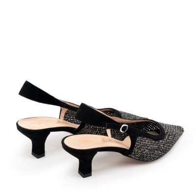 Дамски черни мрежести обувки BIANCA DI