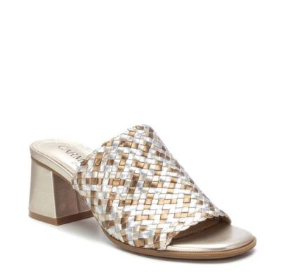 Дамски кожени плетени чехли CARMELA