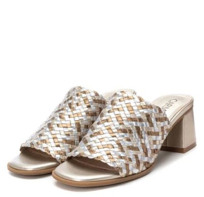 Дамски кожени плетени чехли CARMELA