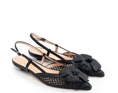 Дамски черни мрежести обувки BIANCA DI