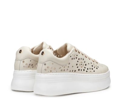 Дамски бежови кожени маратонки CULT