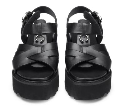 Дамски черни сандали на платформа CULT