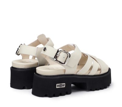 Дамски кожени сандали на платформа CULT