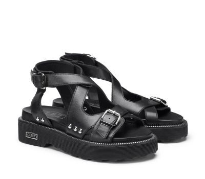 Дамски черни кожени сандали CULT