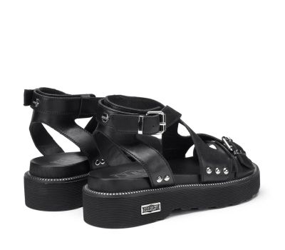 Дамски черни кожени сандали CULT