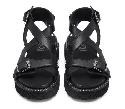 Дамски черни кожени сандали CULT