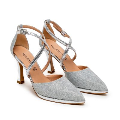 Дамски сребристи обувки WALL STREET