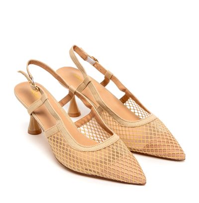 Дамски бежови мрежести обувки ADAM'S