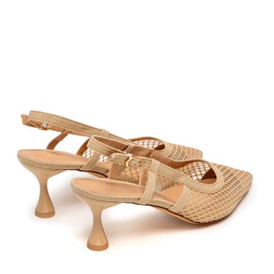 Дамски бежови мрежести обувки ADAM'S