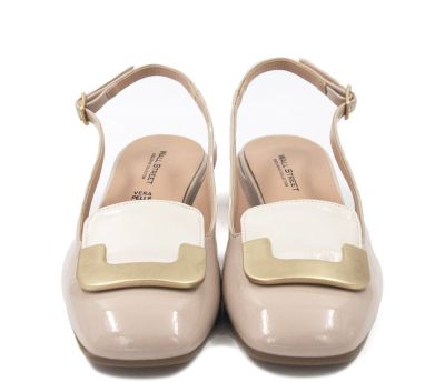 Дамски бежови кожени обувки лак WALL STREET