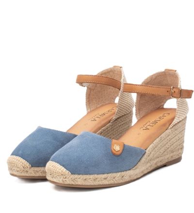 Дамски велурени еспадрили на платформа CARMELA